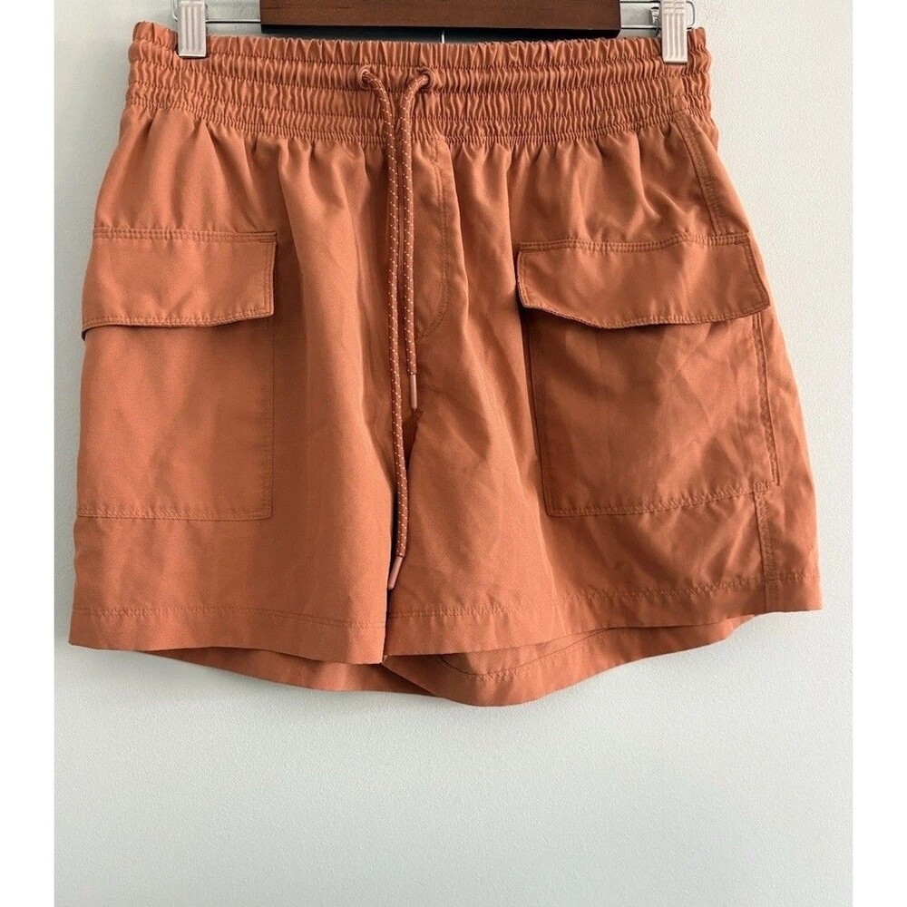 Old Navy Quick Dry Shorts Brown Cargo Elastic Waist Medium Stretchtech